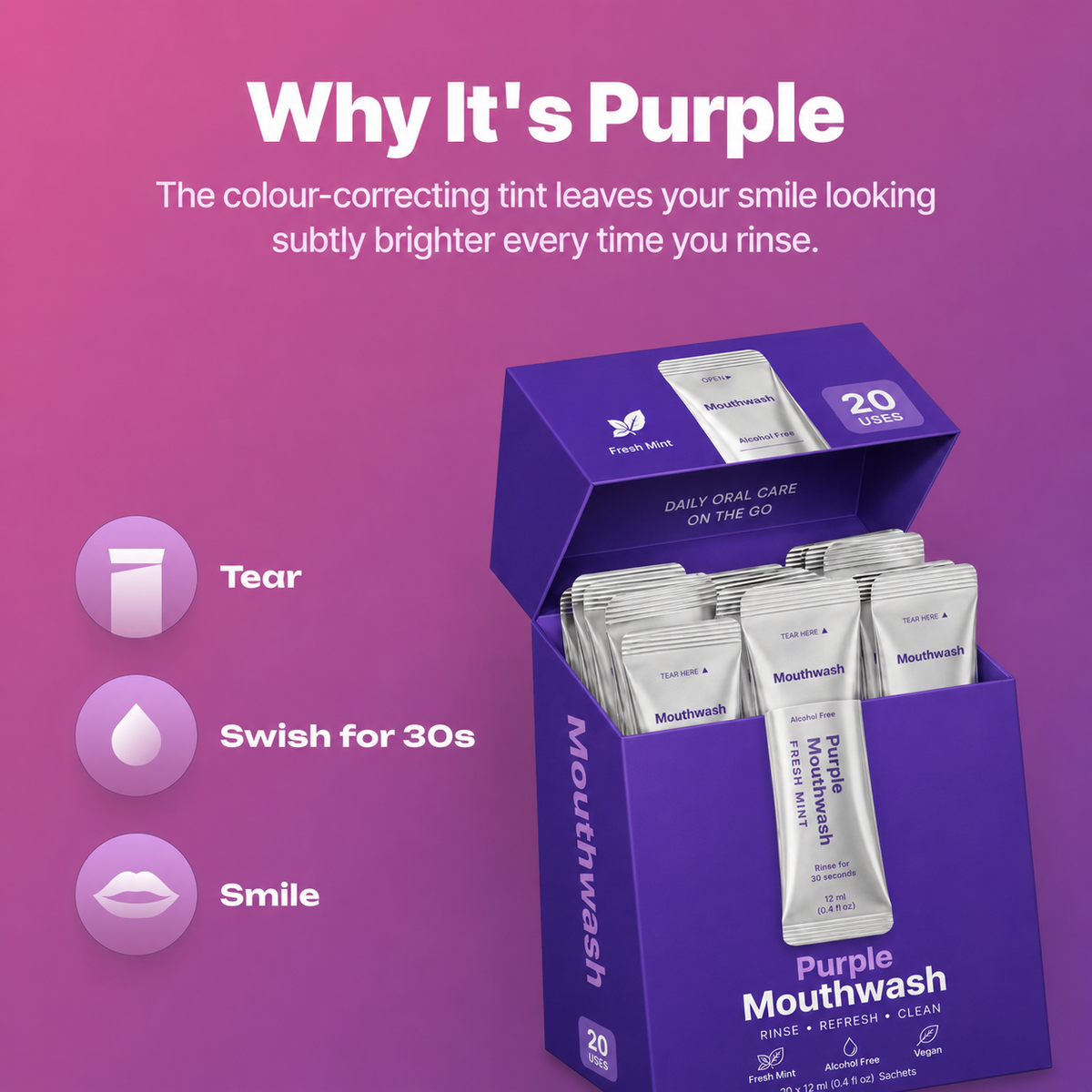 ✨Instant Brightening Purple Mouthwash
