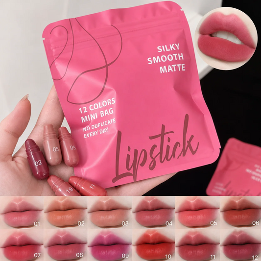 12-color capsule set mini Longlasting Matte lipstick